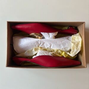 NEW Maeve Anthropologie Red Heeled Mules